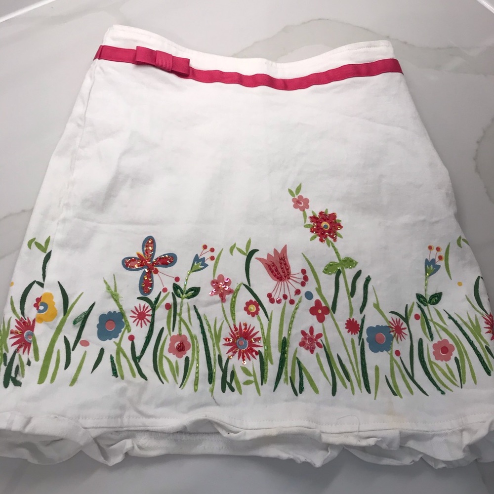 BOSTON PROPER FLORAL MINI SKIRT